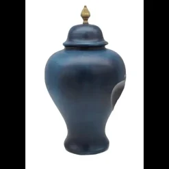 Jordan Interiors Vaso Potiche Grande Pomello Bronzo Blue Jeans