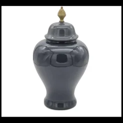 Jordan Interiors Vaso Potiche Grande Pomello Bronzo Kelly