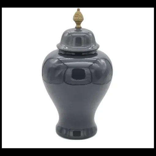 Jordan Interiors Vaso Potiche Grande Pomello Bronzo Kelly