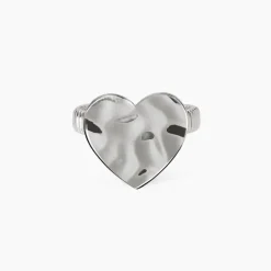KIDULT - Anello con cuore effetto martellato STYLE 03