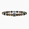 Kidult - Bracciale uomo con occhio di tigre e agata nera MAKE A WISH