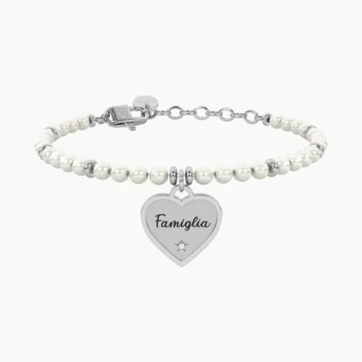 Kidult - Bracciale perle con ciondolo cuore per famiglia Cuore | famiglia