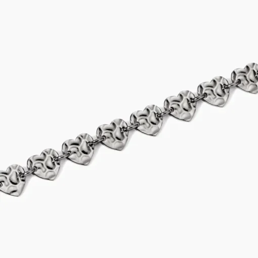 Kidult - Bracciale con cuori effetto martellato STYLE 03
