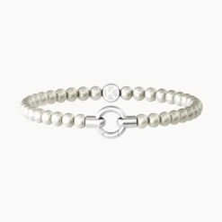 Kidult - Bracciale in acciaio con perle conchiglia