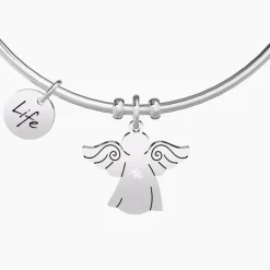 Kidult - Bracciale rigido con ciondolo angelo