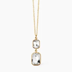 Kidult - Collana a girocollo dorato con cristalli pendenti STYLE 01