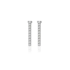 KULTO925 - Orecchini pendenti in Argento 925 con zirconi bianchi
