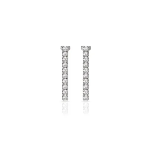 KULTO925 - Orecchini pendenti in Argento 925 con zirconi bianchi