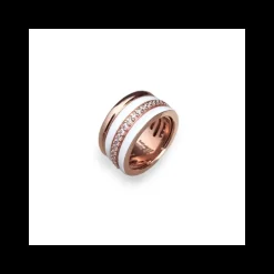 LABRIORO - ANELLO DOUBLE CIRCLE BIANCO