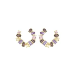 LAURA P. - ORECCHINI PIETRE CHAMPAGNE LAVANDA BROWN