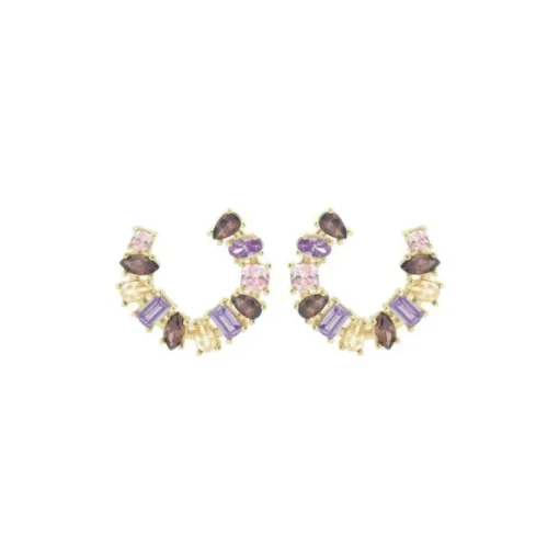 LAURA P. - ORECCHINI PIETRE CHAMPAGNE LAVANDA BROWN