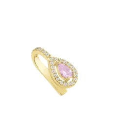 Lauren P. - Earcuff con pietra rosa taglio goccia