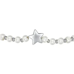 Luca Barra - BRACCIALE DONNA IN ACCIAIO E PERLE BIANCHE CON STELLA