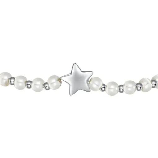 Luca Barra - BRACCIALE DONNA IN ACCIAIO E PERLE BIANCHE CON STELLA