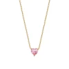 Luca Barra - COLLANA DONNA IN ACCIAIO E IP GOLD CON CUORE CRISTALLO ROSA