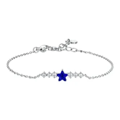 Luca Barra - BRACCIALE DONNA IN ACCIAIO CON STELLA BLU E CRISTALLI BIANCHI