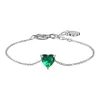 Luca Barra - BRACCIALE DONNA IN ACCIAIO CON CUORE CRISTALLO VERDE