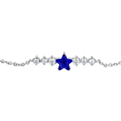 Luca Barra - BRACCIALE DONNA IN ACCIAIO CON STELLA BLU E CRISTALLI BIANCHI