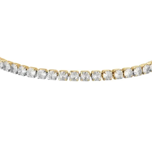 Luca Barra - BRACCIALE TENNIS DONNA IN ACCIAIO CON CRISTALLI BIANCHI DA 4 MM