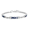 Luca Barra - BRACCIALE UOMO IN ACCIAIO ED ELEMENTI IN CERAMICA BLU