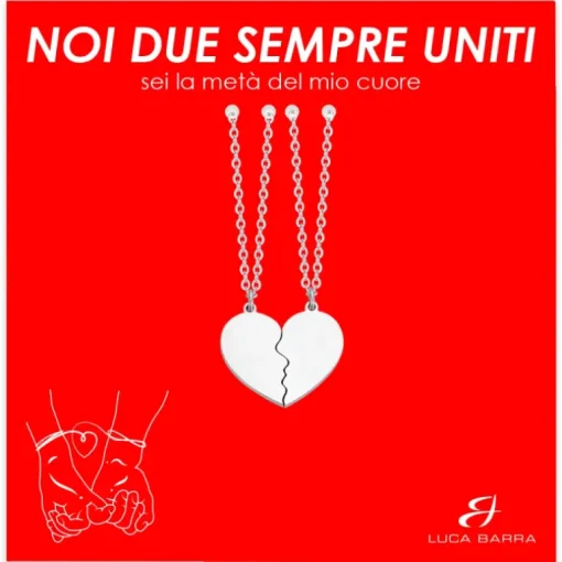 Luca Barra - COLLANA COPPIA IN ACCIAIO CON CUORE
