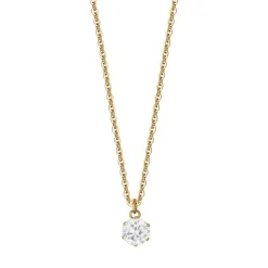 Luca Barra - COLLANA DONNA IN ACCIAIO IP GOLD CON CRISTALLO BIANCO