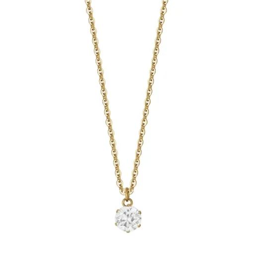 Luca Barra - COLLANA DONNA IN ACCIAIO IP GOLD CON CRISTALLO BIANCO
