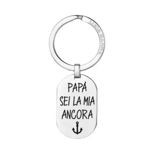 Luca Barra - PORTACHIAVI UOMO IN ACCIAIO PAPA' SEI LA MIA ANCORA