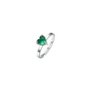 Luca Barra - ANELLO DONNA IN ACCIAIO CON CUORE CRISTALLO VERDE