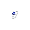 Luca Barra - ANELLO DONNA IN ACCIAIO CON CUORE CRISTALLO BLU