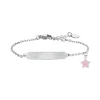 LUCA BARRA - BRACCIALE STELLA CON SMALTO ROSA E PIASTRA