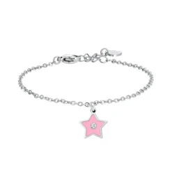 LUCA BARRA - BRACCIALE STELLA SMALTO ROSA