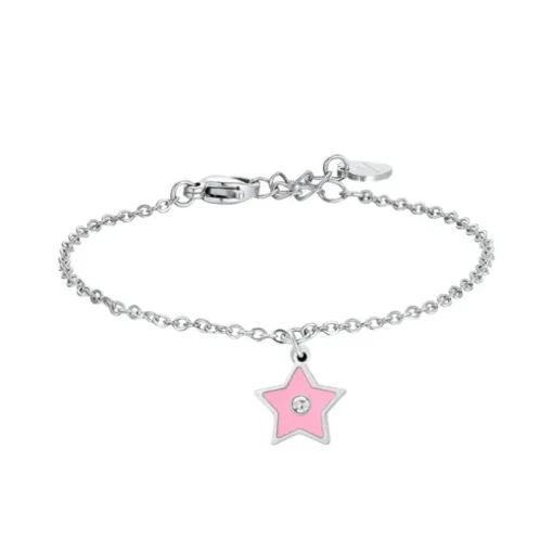 LUCA BARRA - BRACCIALE STELLA SMALTO ROSA