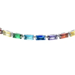 Luca Barra - Bracciale tennis zirconi baguette multicolor
