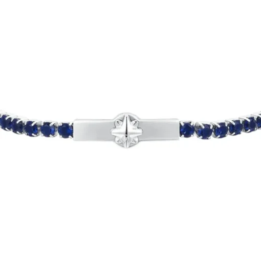 Luca Barra - BRACCIALE TENNIS UOMO ROSA DEI VENTI E ZIRCONI BLU