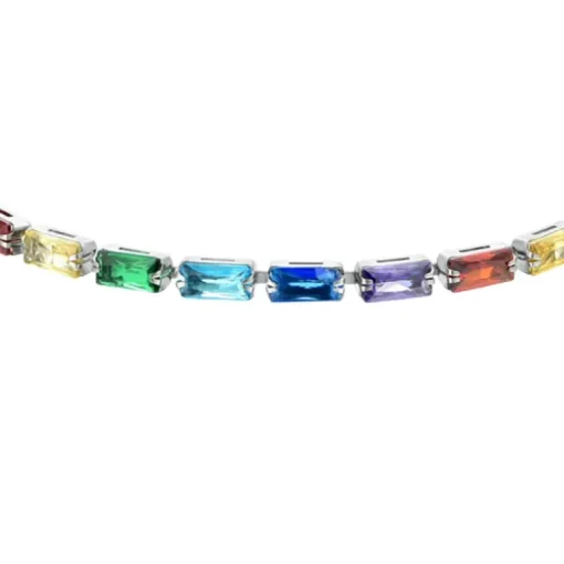 Luca Barra - Bracciale tennis zirconi baguette multicolor