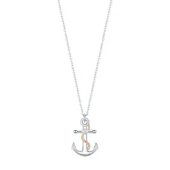 Luca Barra - COLLANA UOMO IN ACCIAIO CON ANCORA IP ROSE ED ELEMENTI IN SILVER