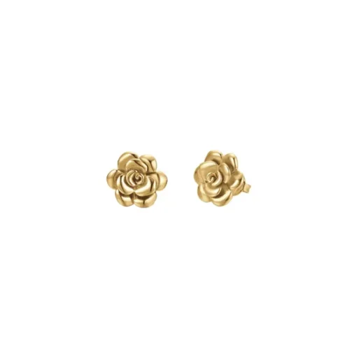 LUCA BARRA - ORECCHINI DONNA IN ACCIAIO IP GOLD CON ROSA