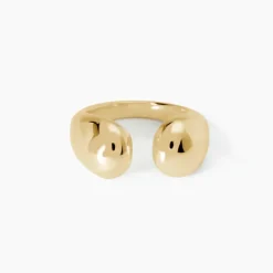 Mabina - Anello chunky aperto in argento placcato oro Buonumore