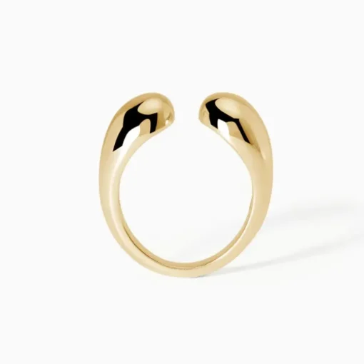 Mabina - Anello chunky aperto in argento placcato oro Buonumore