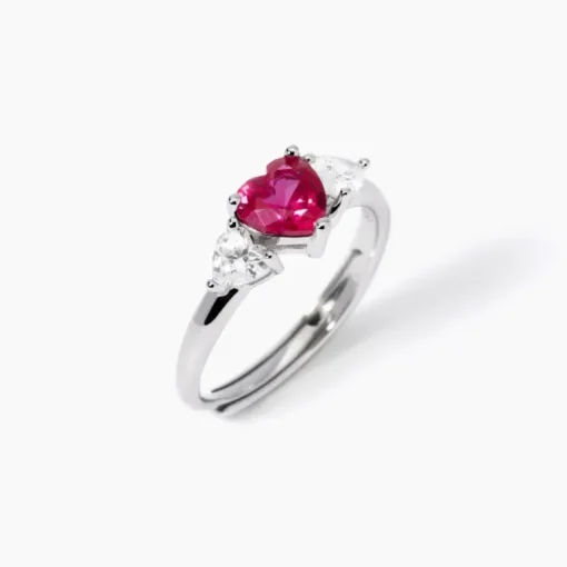 Mabina - Anello con rubino sintetico taglio cuore LOVELY