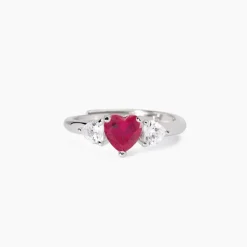 Mabina - Anello con rubino sintetico taglio cuore LOVELY