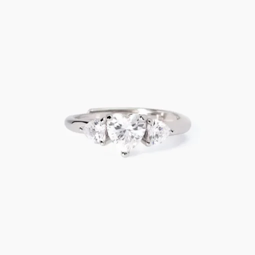 Mabina - Anello in argento con zirconi cuore Lovely