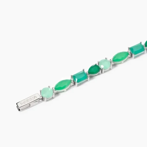 Mabina - Bracciale con fusion stone glass verde SANTORINI