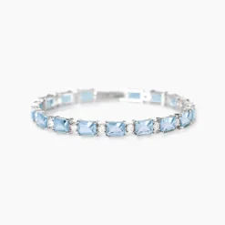 Mabina - Bracciale in argento con acquemarine sintetiche BATTITO