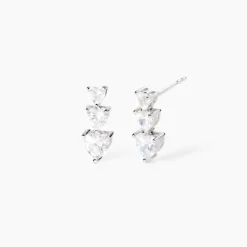 Mabina - Orecchini in argento con zirconi cuore Lovely