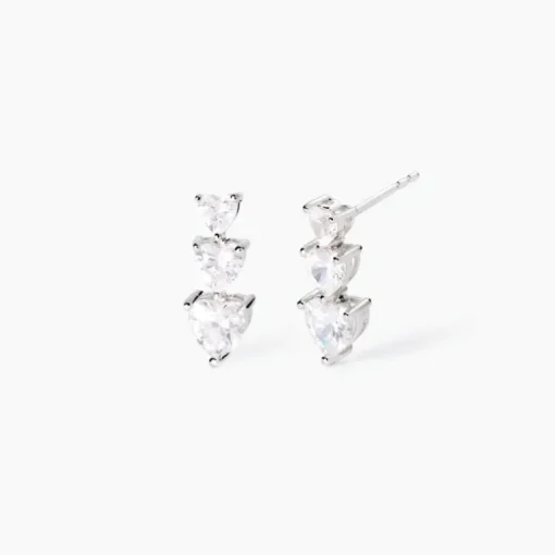 Mabina - Orecchini in argento con zirconi cuore Lovely