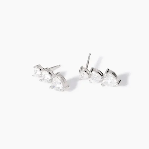 Mabina - Orecchini in argento con zirconi cuore Lovely