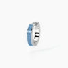Mabina - Orecchino in argento a cerchio con smalto blu COLOR BLOCK
