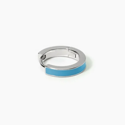 Mabina - Orecchino in argento a cerchio con smalto blu COLOR BLOCK